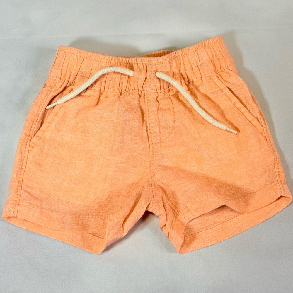 Baby GAP Coral/Peach Linen Shorts – 3–6 Months